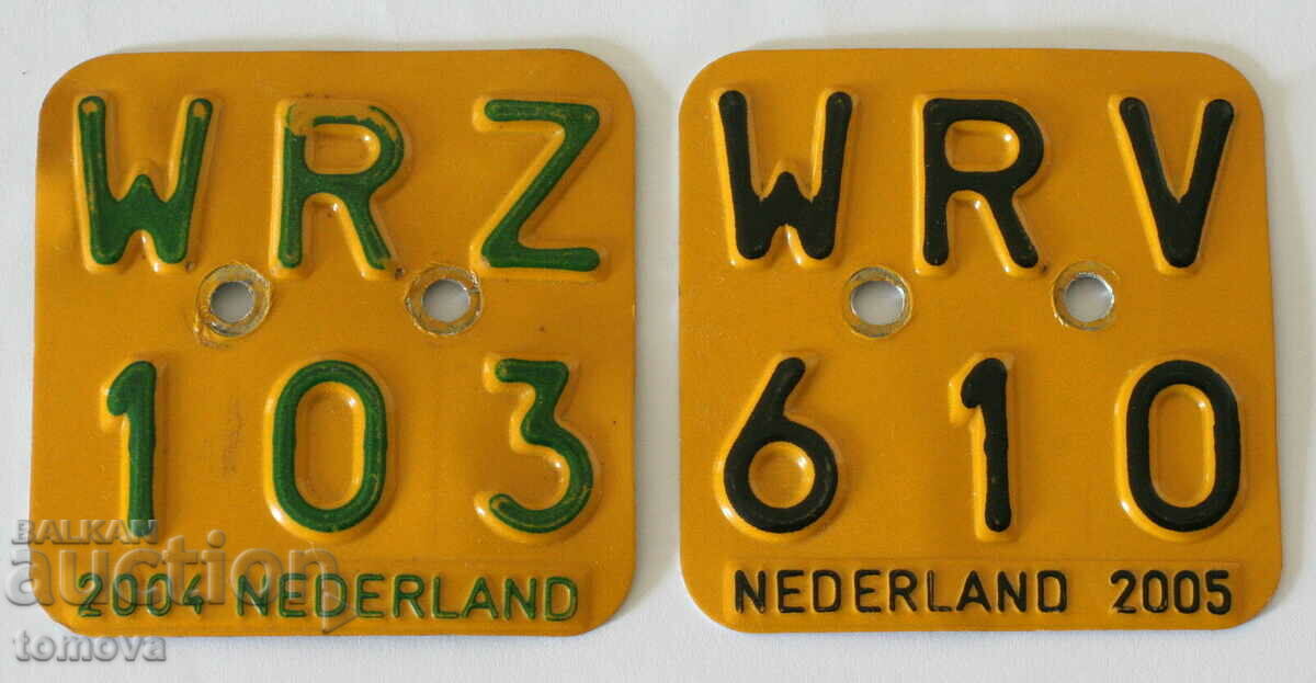 Registration number of moped - Netherlands 2 pieces