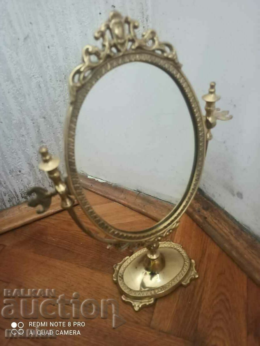 Старинно бароково бронзово огледало  19 в