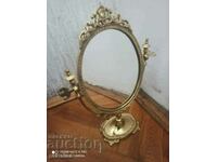 Oglindă antică din bronz baroc 19 sec