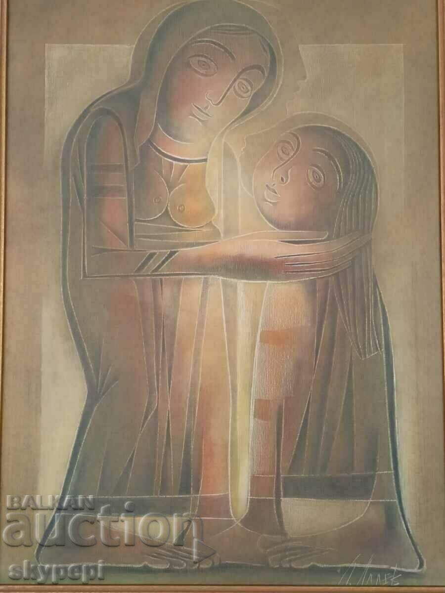 Painting by Dimitar Lalev "Motherhood - II" with price 7200.00 BGN | € 3681.30 Painting by Dimitar Lalev "Motherhood - II" with price 7200.00 BGN | € 3681.30