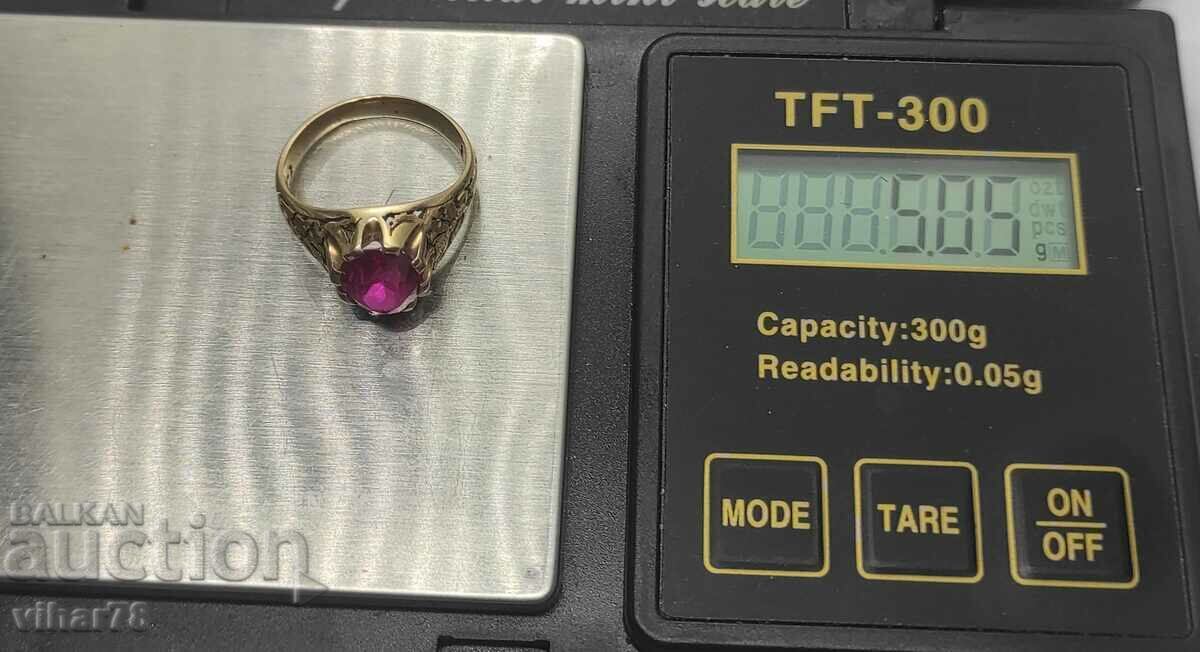 Gold ring with ruby - 6 Gold ring with ruby - 6