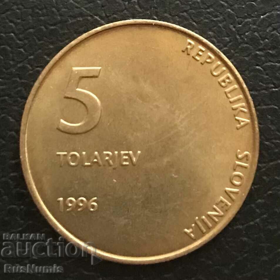 Slovenia.5 tolars 1996.100 years Olympic Games.UNC. with price 8.50 BGN | € 4.35
