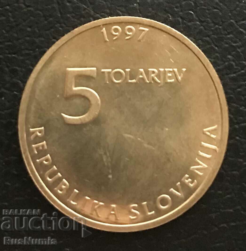 Slovenia. 5 tolars 1997. 250 years since the birth of Ziga. UNC. with price 9.80 BGN | € 5.01