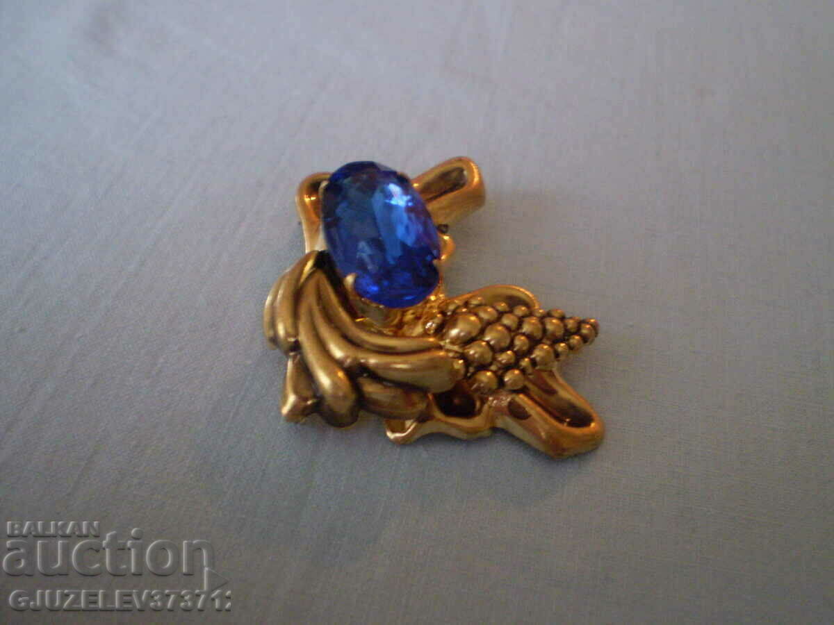 Vintage κορδέλα καρφίτσα ορείχαλκο μπλε απλικέ - 6 Vintage κορδέλα καρφίτσα ορείχαλκο μπλε απλικέ - 6