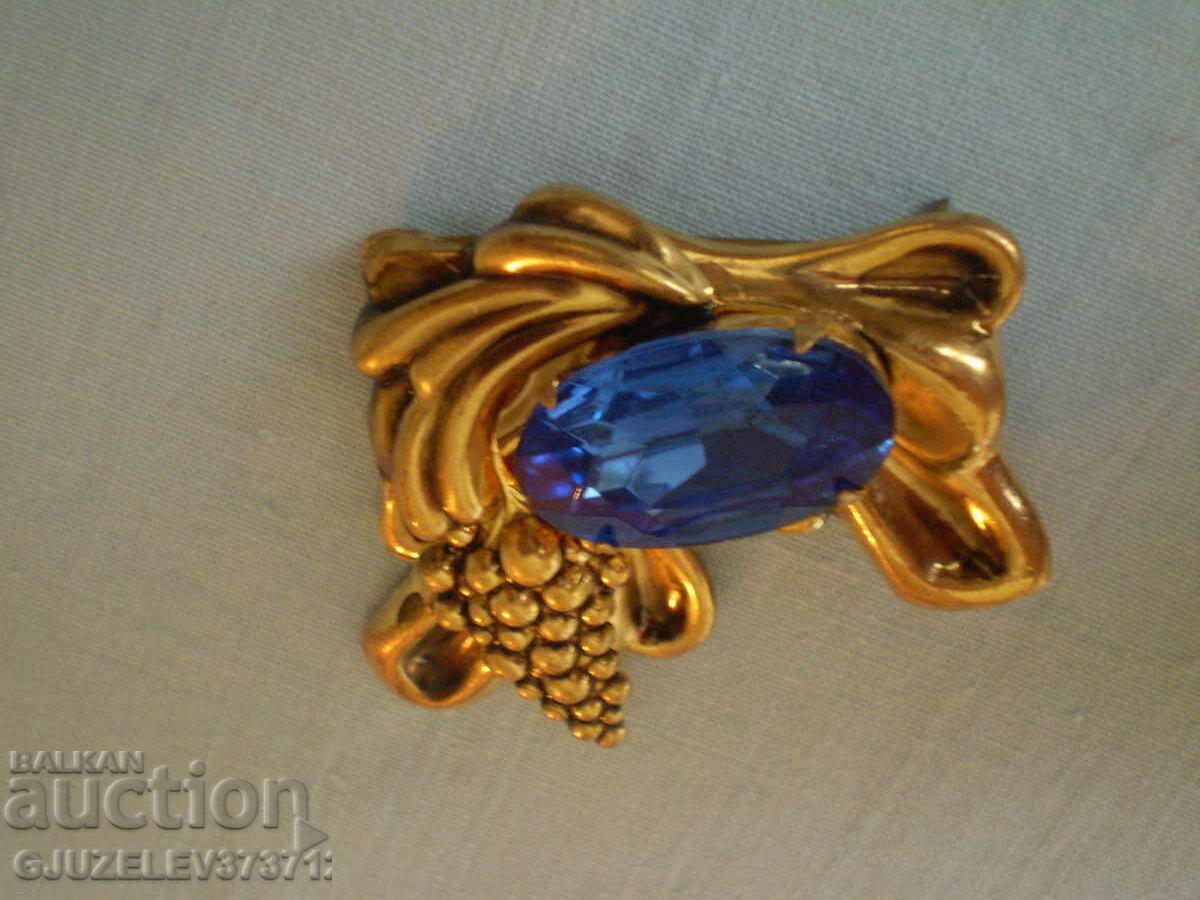 Vintage κορδέλα καρφίτσα ορείχαλκο μπλε απλικέ - 7 Vintage κορδέλα καρφίτσα ορείχαλκο μπλε απλικέ - 7