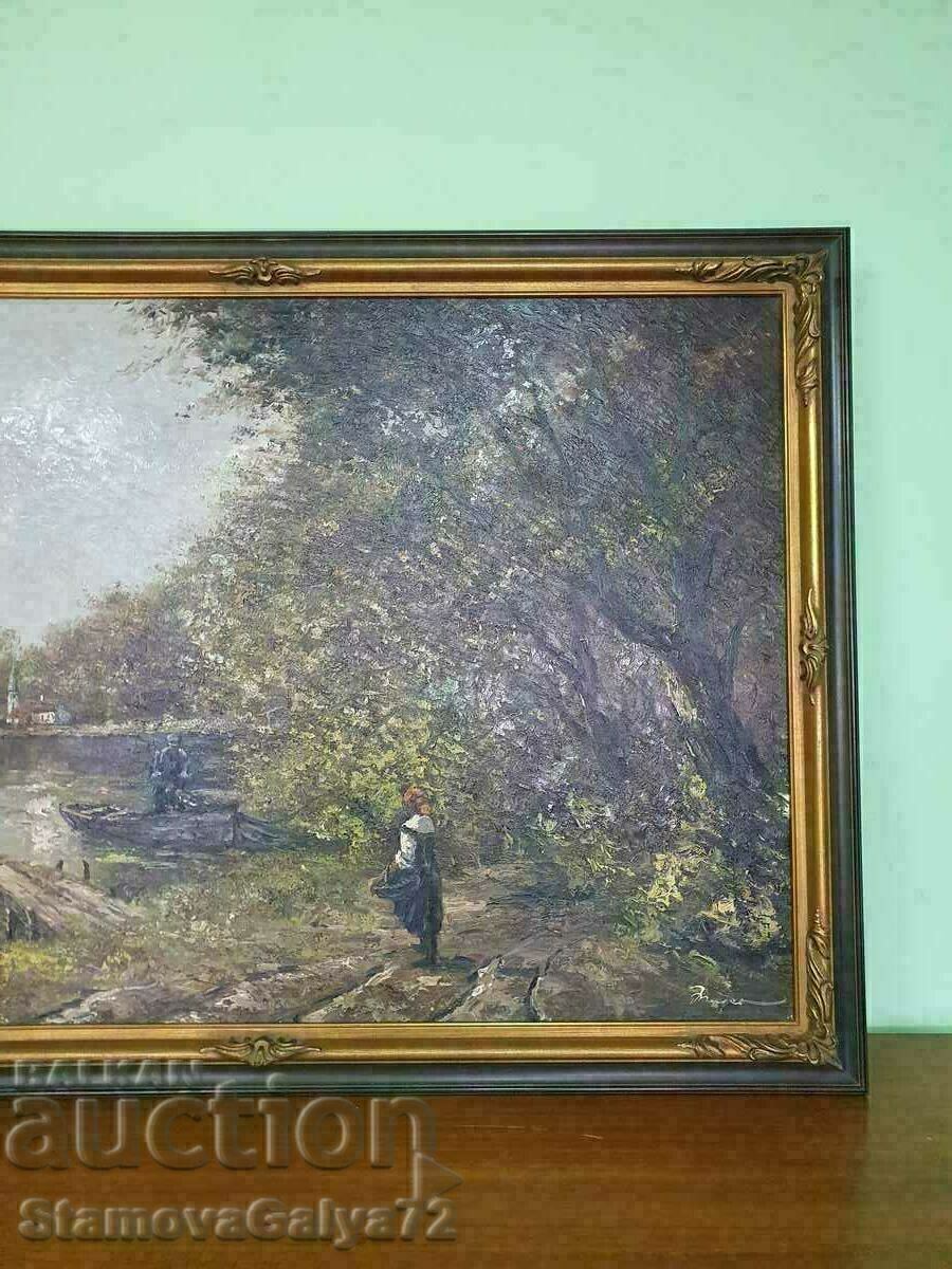 Аукцион Уникална антикварна авторска майсторска картина масло платно Аукцион Уникална антикварна авторска майсторска картина масло платно