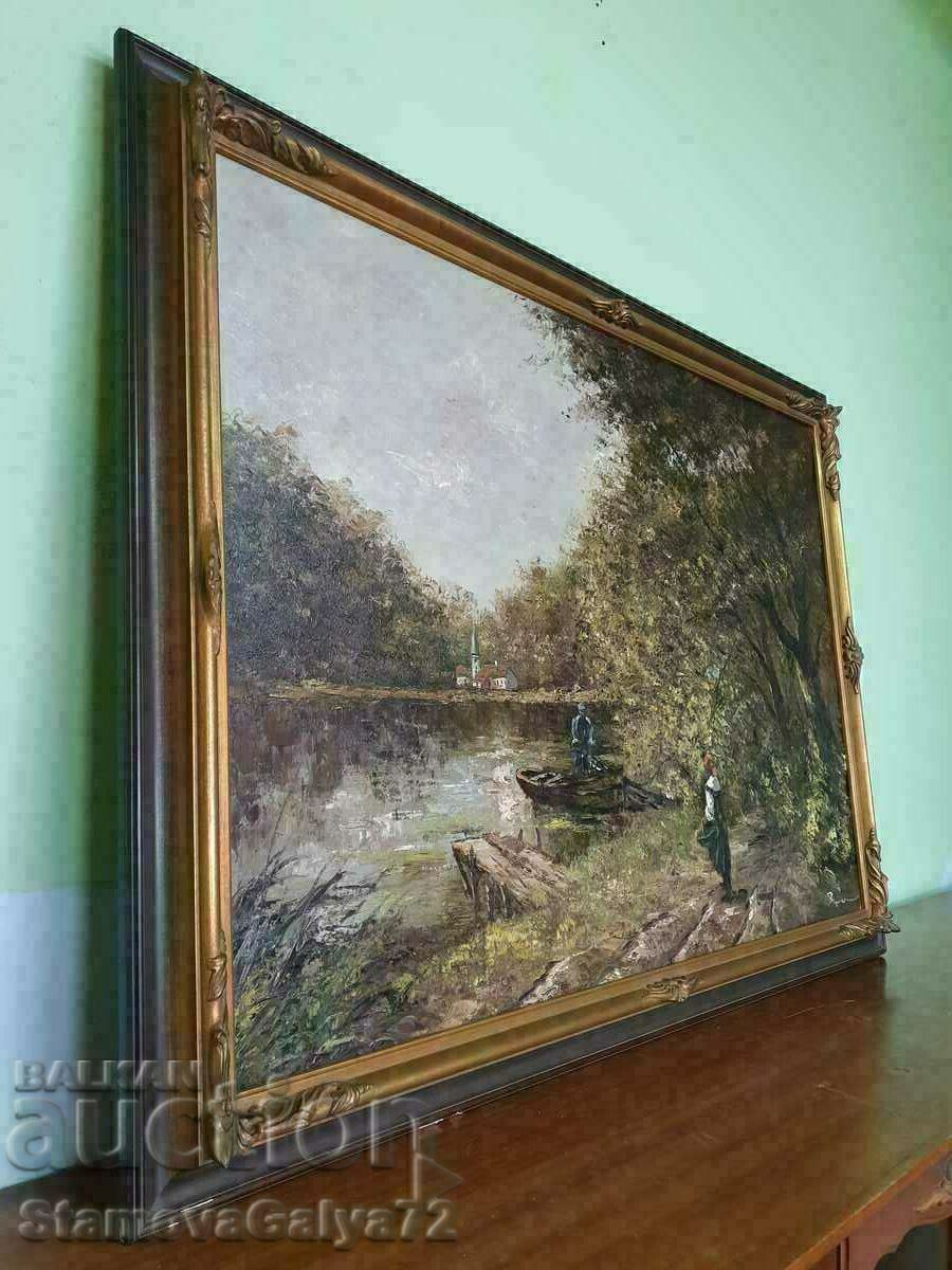 Доставка на Уникална антикварна авторска майсторска картина масло платно Доставка на Уникална антикварна авторска майсторска картина масло платно