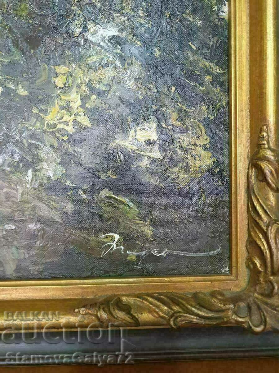 Unique antique author master painting oil canvas - 5