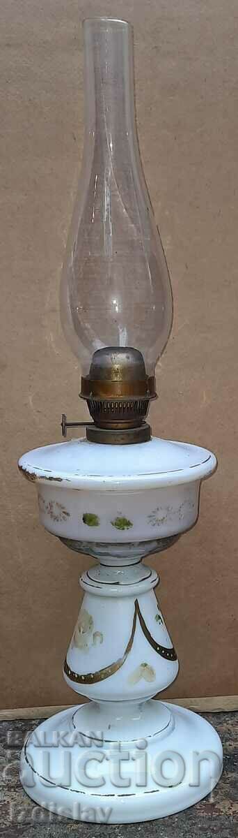 Delivery of Vintage hand painted glass gas lamp Delivery of Vintage hand painted glass gas lamp