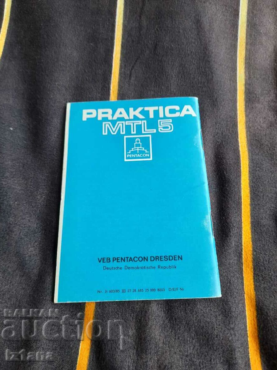 Auction Operating instructions Camera Praktica MTL 5 Auction Operating instructions Camera Praktica MTL 5