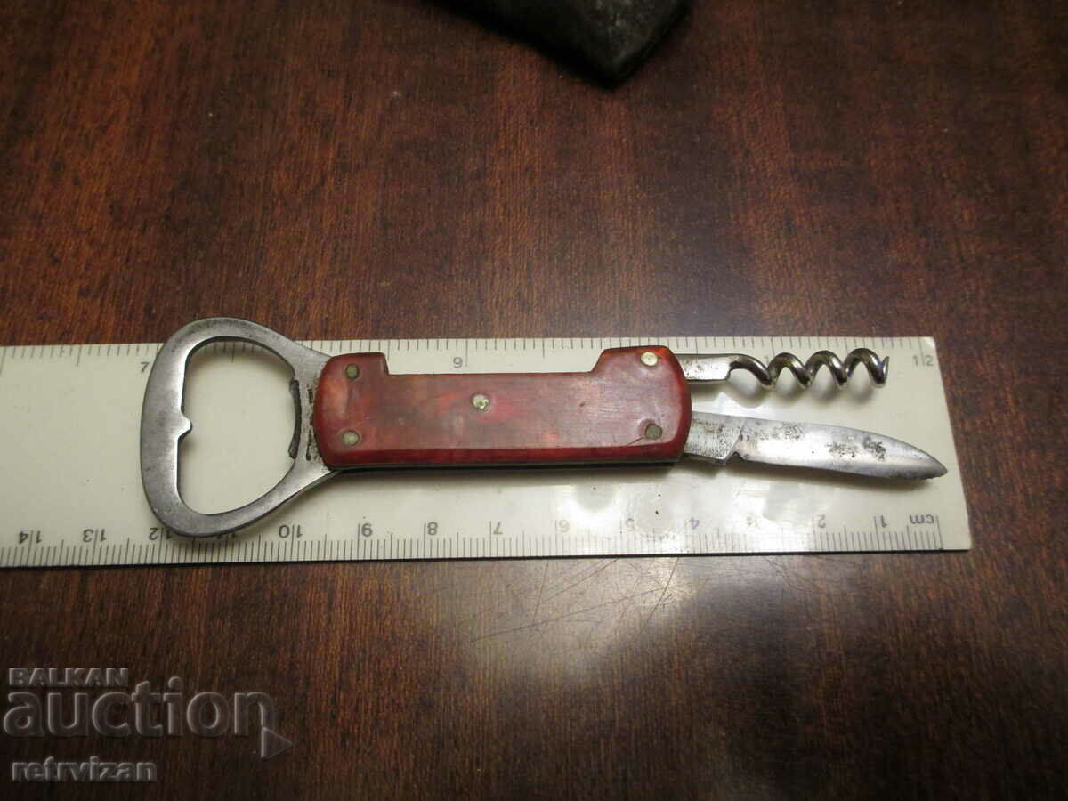 pocket knife with corkscrew and opener