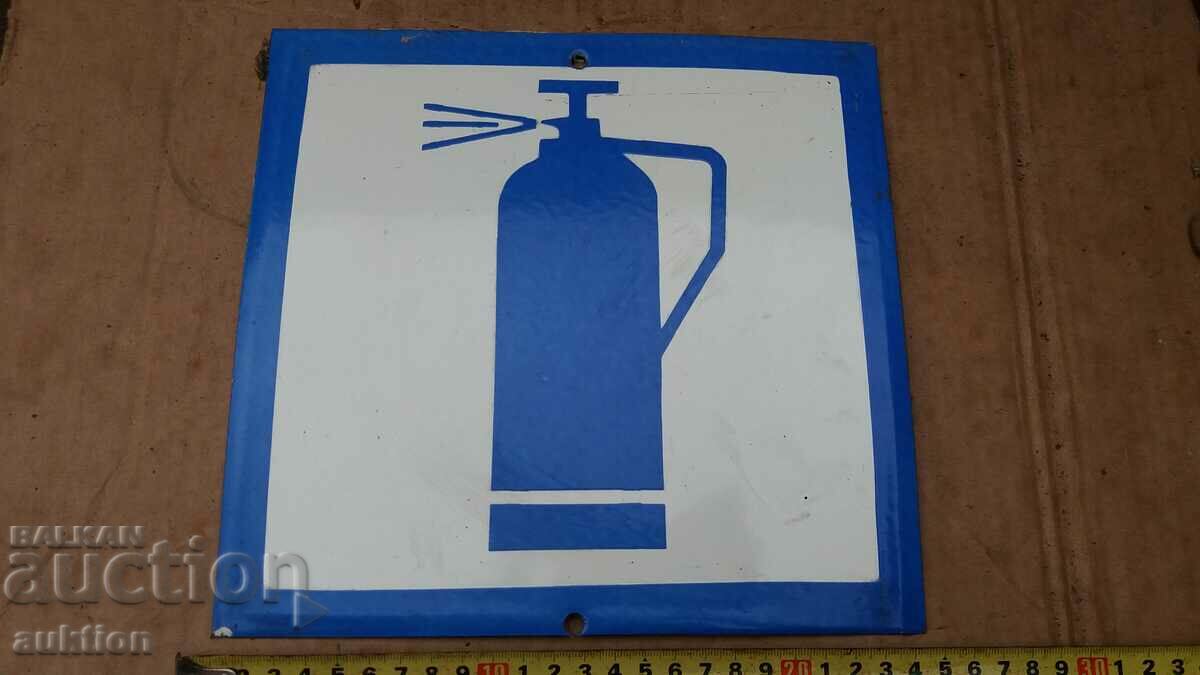 MASSIVE SOC. ENAMEL PLATE - FIRE EXTINGUISHER - RARE - 5