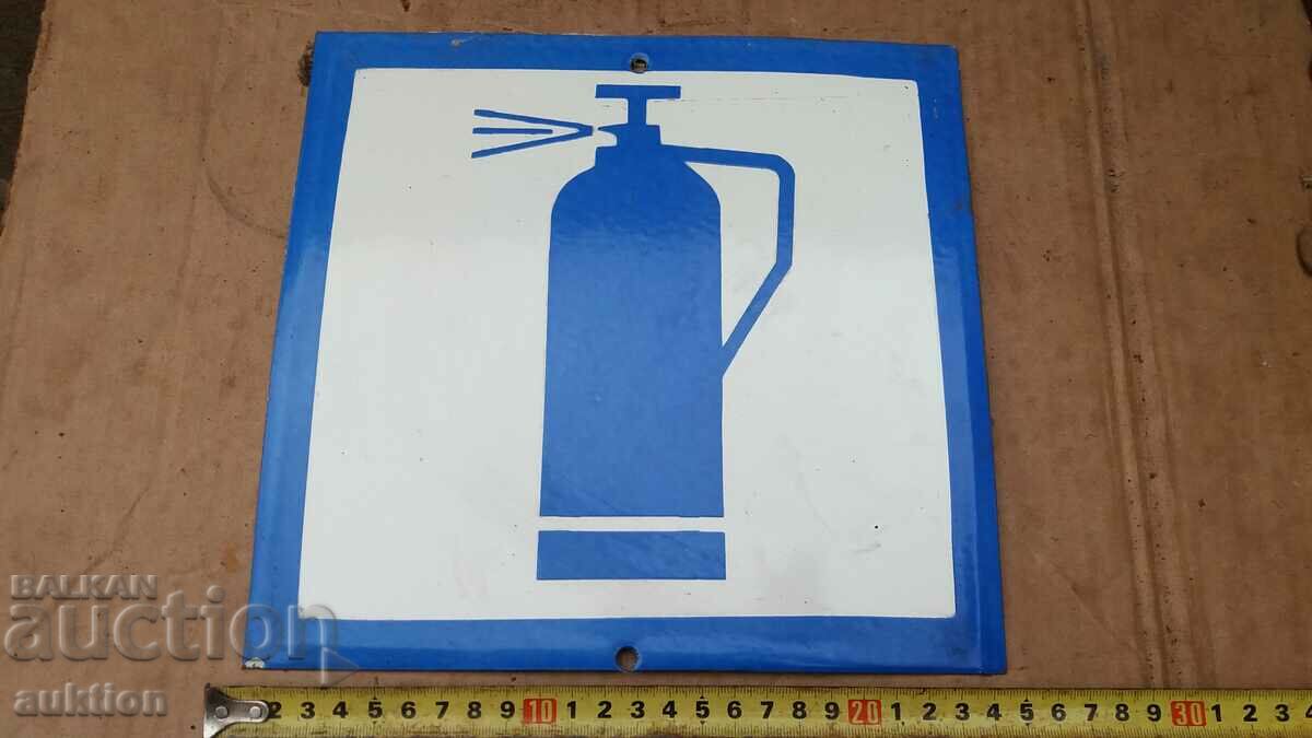 MASSIVE SOC. ENAMEL PLATE - FIRE EXTINGUISHER - RARE - 6