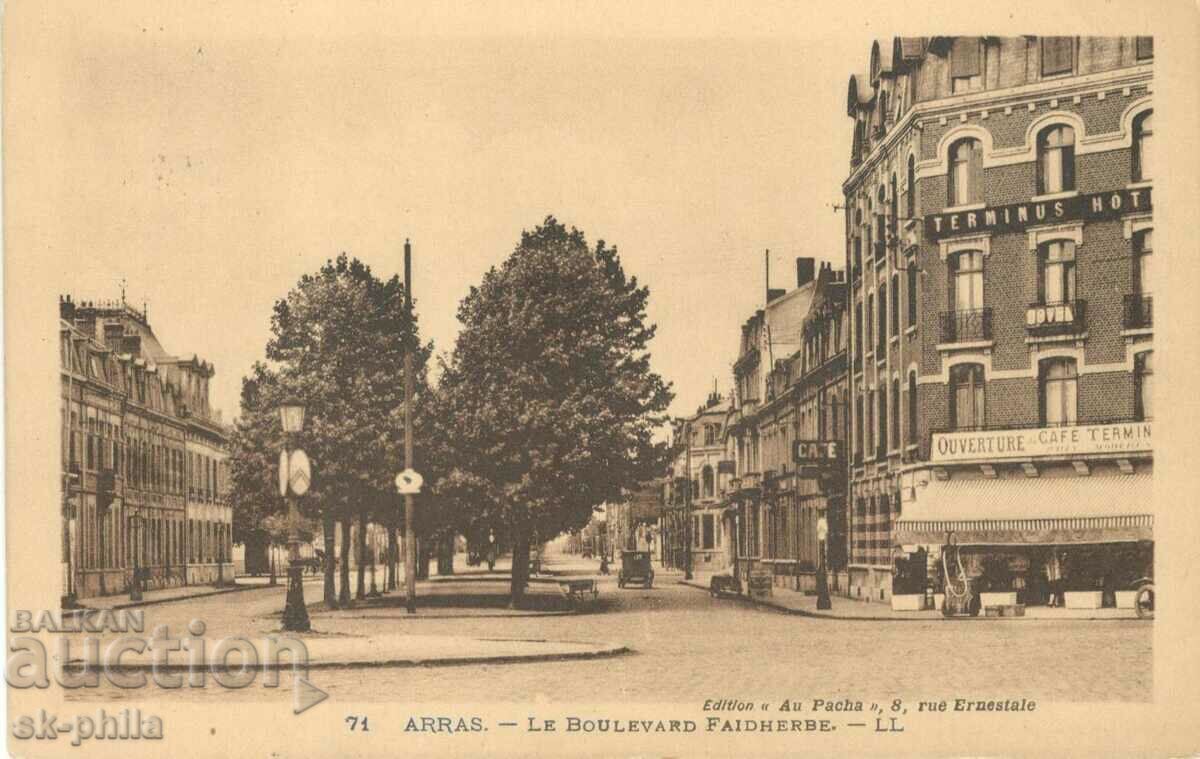 Carte poștală veche - Arras, Bulevardul