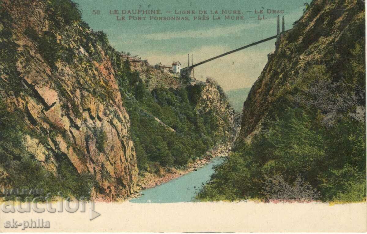 Стара картичка - Дофине, Мост