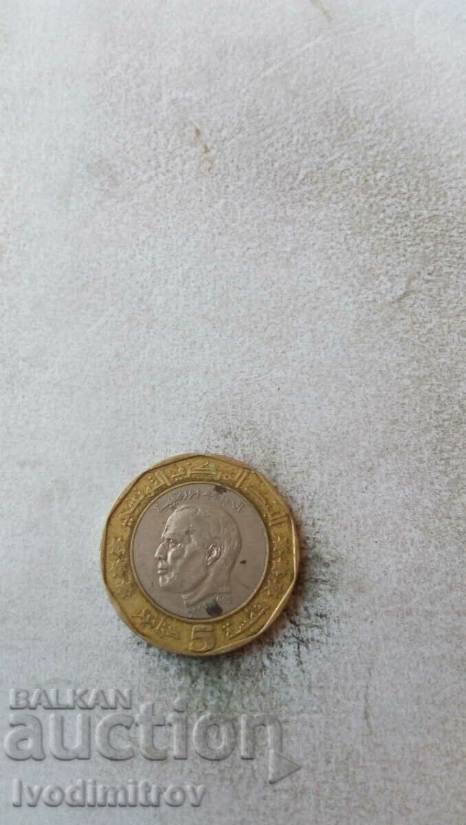 Tunisia 5 dinari 2002