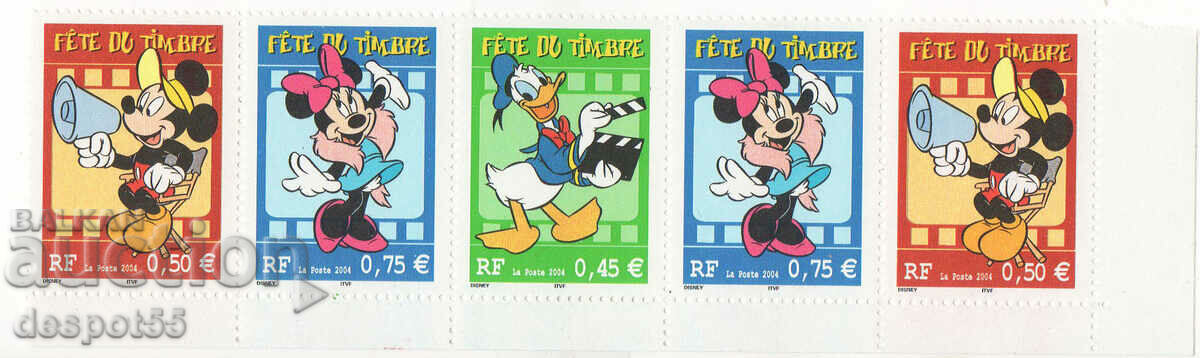 2004. Γαλλία. Ημέρα γραμματοσήμων - Walt Disney. Λωρίδα.