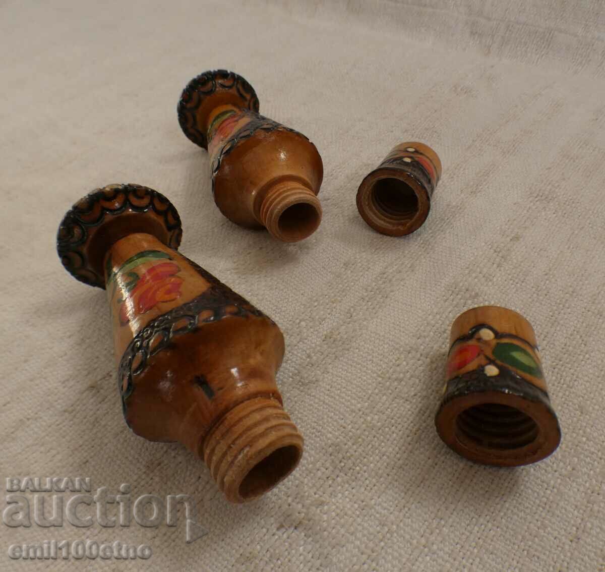 Wooden bottles 2 pieces souvenir Bulgarian rose - 5