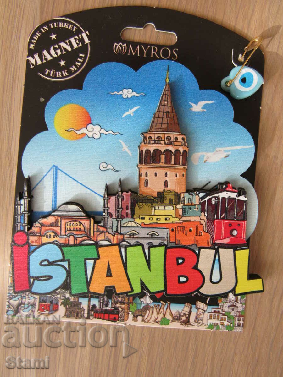 Автентичен 3D магнит от Турция, Истанбул с окото на Назар