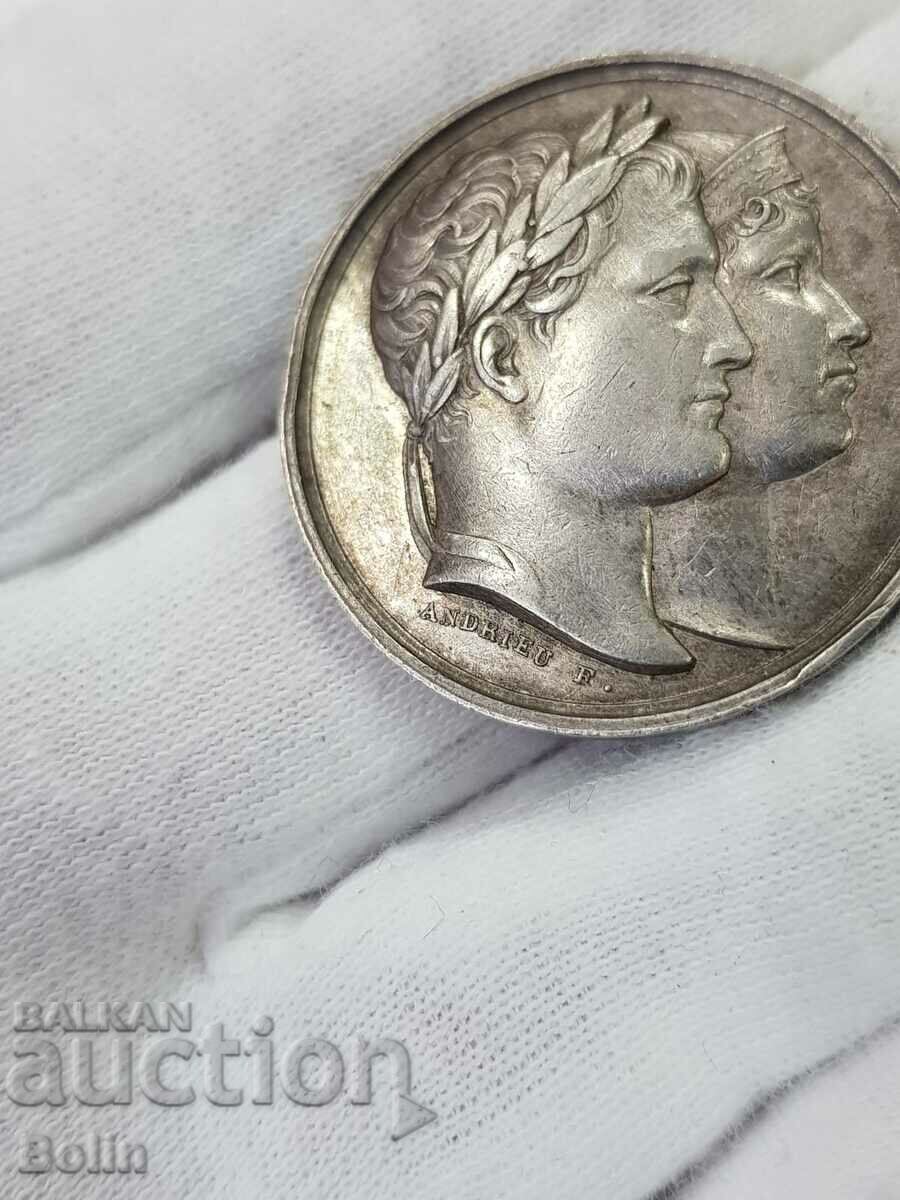 Σπάνιο Ασημένιο Μετάλλιο Τραπέζιου Ναπολέοντα και Μαρί Λουίζ 1811. με τιμή € 340.00 | 664.98 BGN