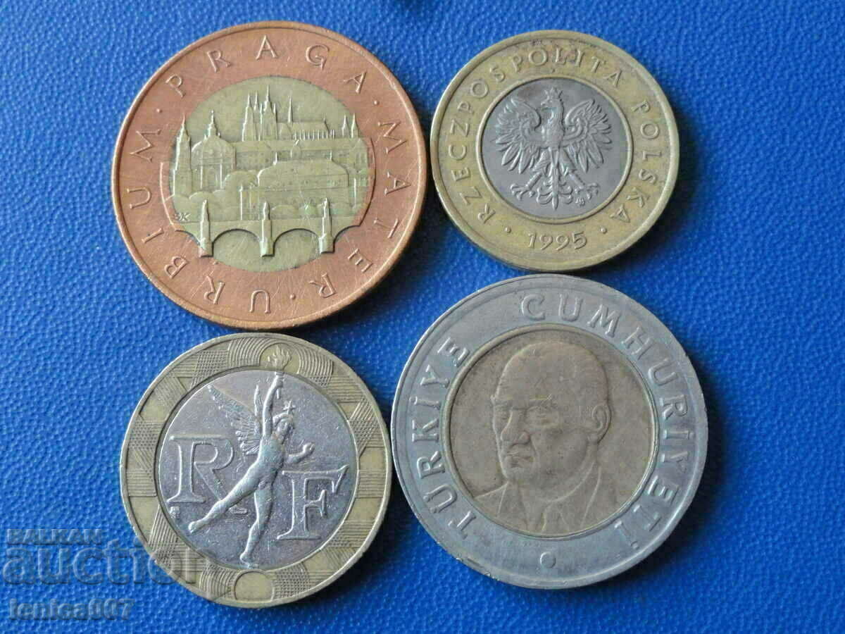 Bimetallic coins (4 pieces)