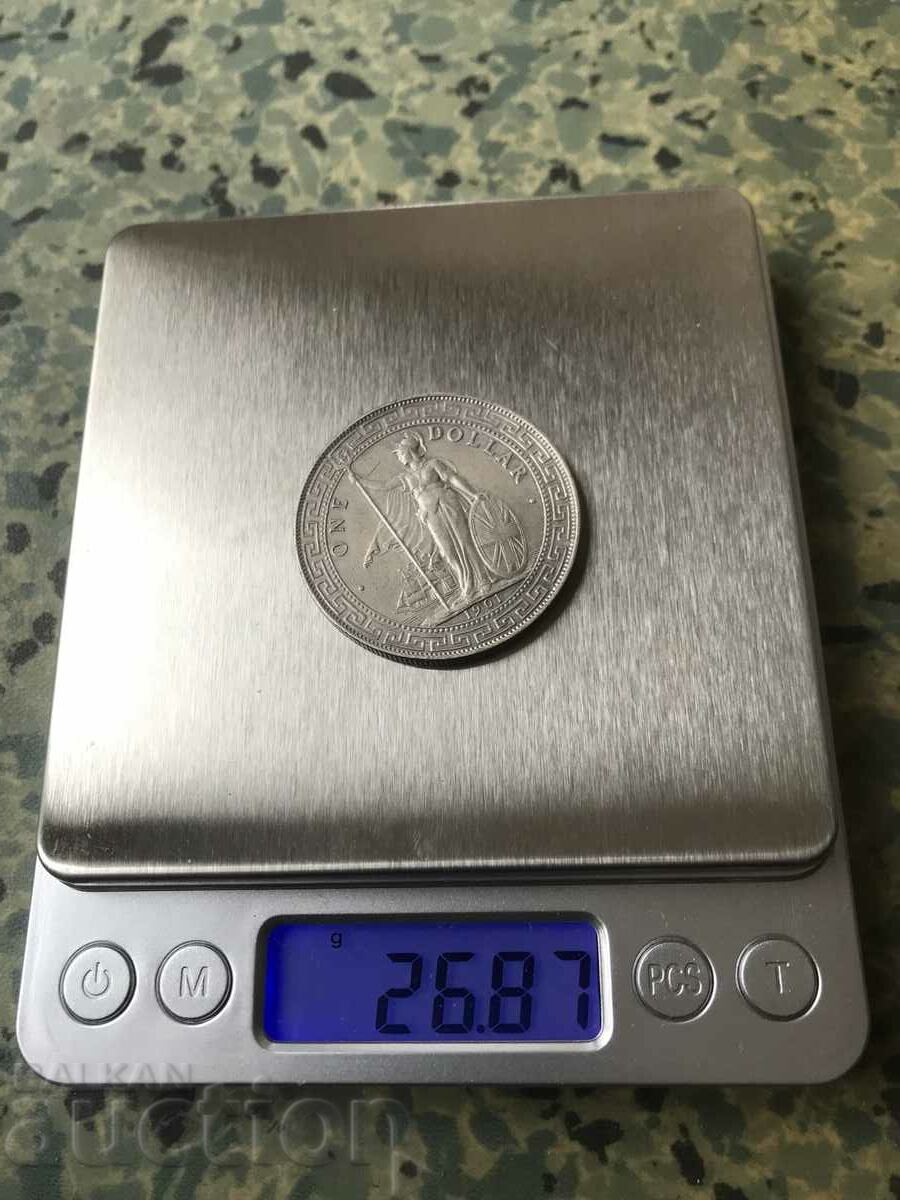 British Trade 1 Dollar 1901 Bombay Mint India Silver - 5 British Trade 1 Dollar 1901 Bombay Mint India Silver - 5