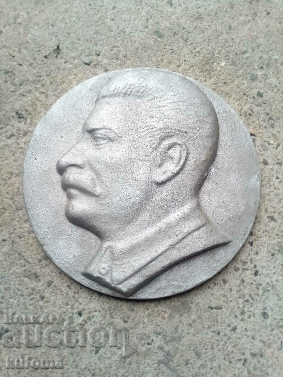 Aluminum bas-relief of Stalin