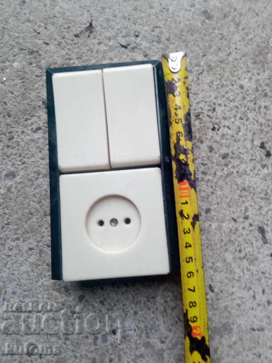 Auction  Old electric switch and socket