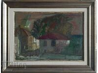 Tsvetan Tsonev 1936 - 2004 By the sea Houses 1982 oil paints