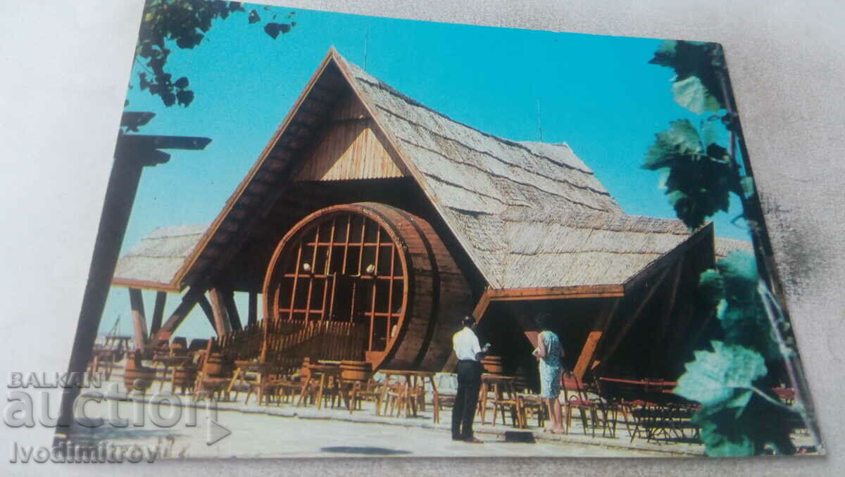 Пощенска картичка Слънчев бряг Ресторант Бъчвата 1978