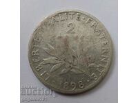2 Φράγκα Ασήμι Γαλλία 1898 - Ασημένιο νόμισμα #153