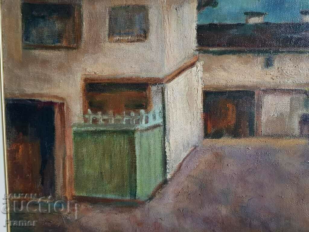 Delivery of STOYAN MITOV 1895 -1977 Landscape village street houses oil paints Delivery of STOYAN MITOV 1895 -1977 Landscape village street houses oil paints