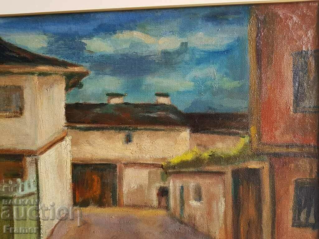 STOYAN MITOV 1895 -1977 Landscape village street houses oil paints - 6 STOYAN MITOV 1895 -1977 Landscape village street houses oil paints - 6