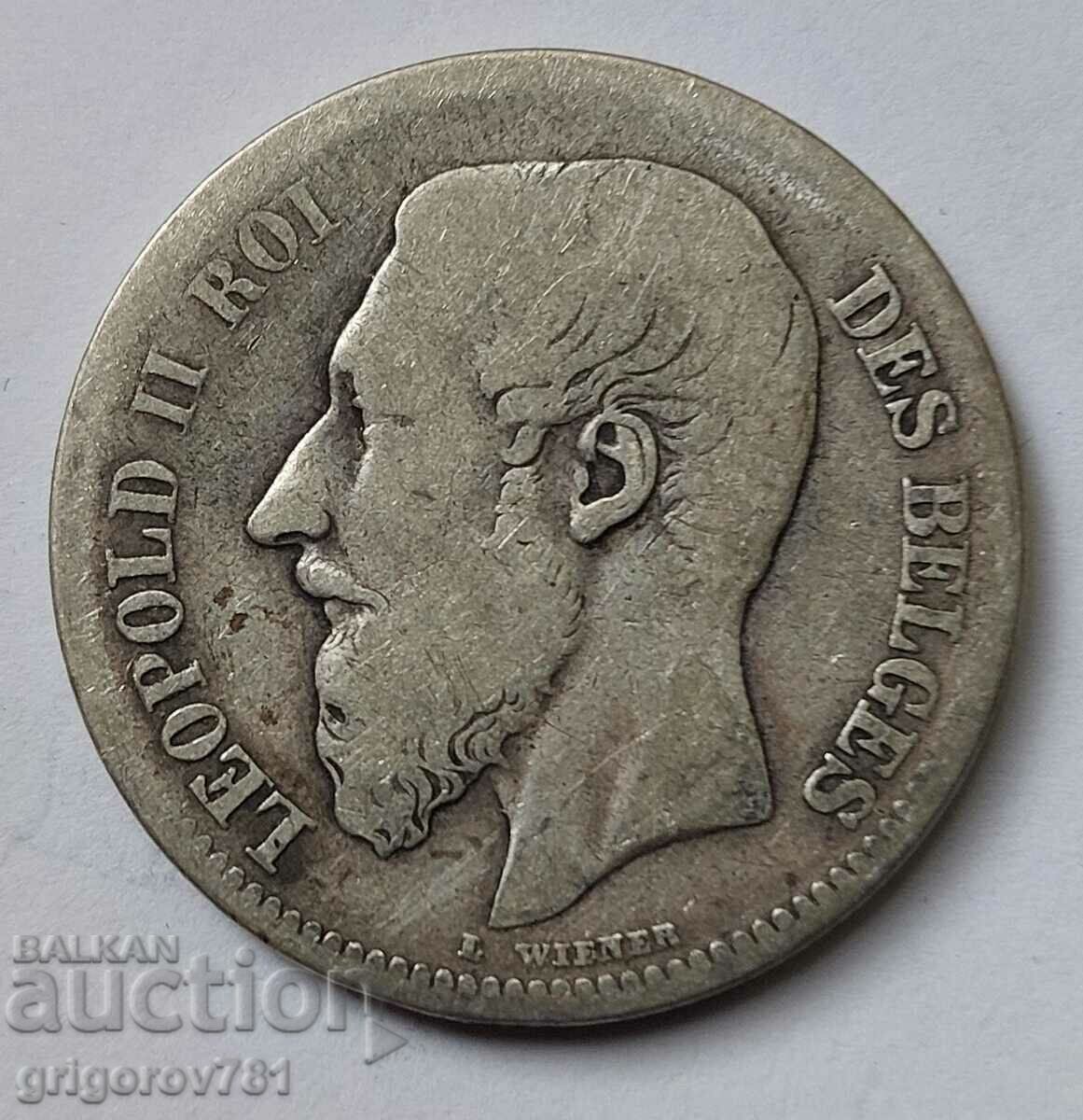 2 франка сребро Белгия 1867 -  сребърна монета №163