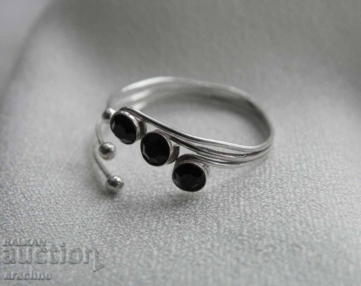 Old Vietnamese silver ring with three cut tektites with price 65.00 BGN | € 33.23 Old Vietnamese silver ring with three cut tektites with price 65.00 BGN | € 33.23