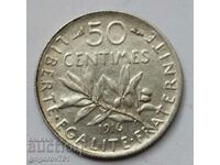 Ασημένιο 50 εκατοστά Γαλλία 1916 - ασημένιο νόμισμα №3