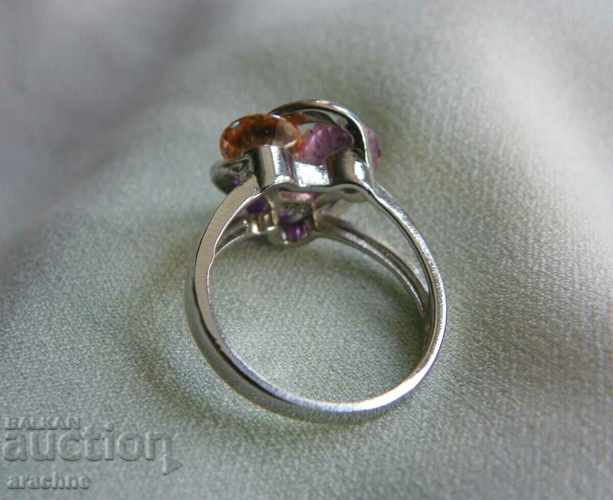 Delivery of Silver ring with three colors of tourmalines Delivery of Silver ring with three colors of tourmalines