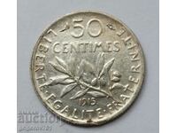 50 сантима сребро Франция 1915 -  сребърна монета №69