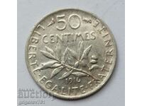 Ασημένιο 50 εκατοστά Γαλλία 1916 - ασημένιο νόμισμα #70