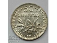 Ασημένιο 50 εκατοστά Γαλλία 1916 - ασημένιο νόμισμα #71