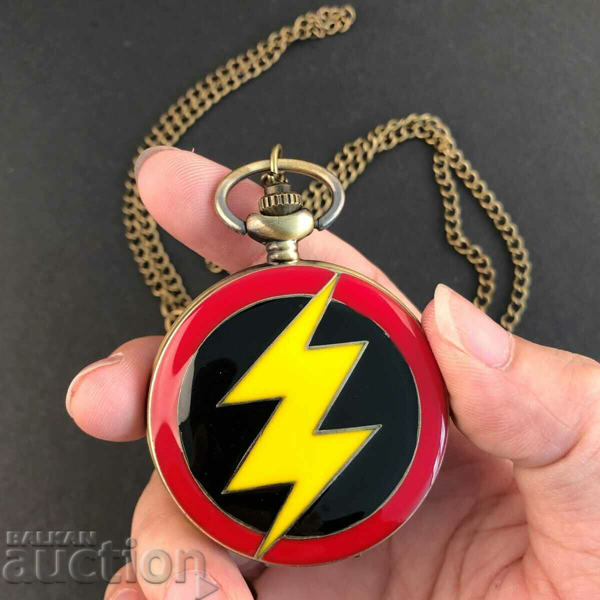 New Pocket watch The Flash The Flash action comic character with price 20.00 BGN | € 10.23 New Pocket watch The Flash The Flash action comic character with price 20.00 BGN | € 10.23