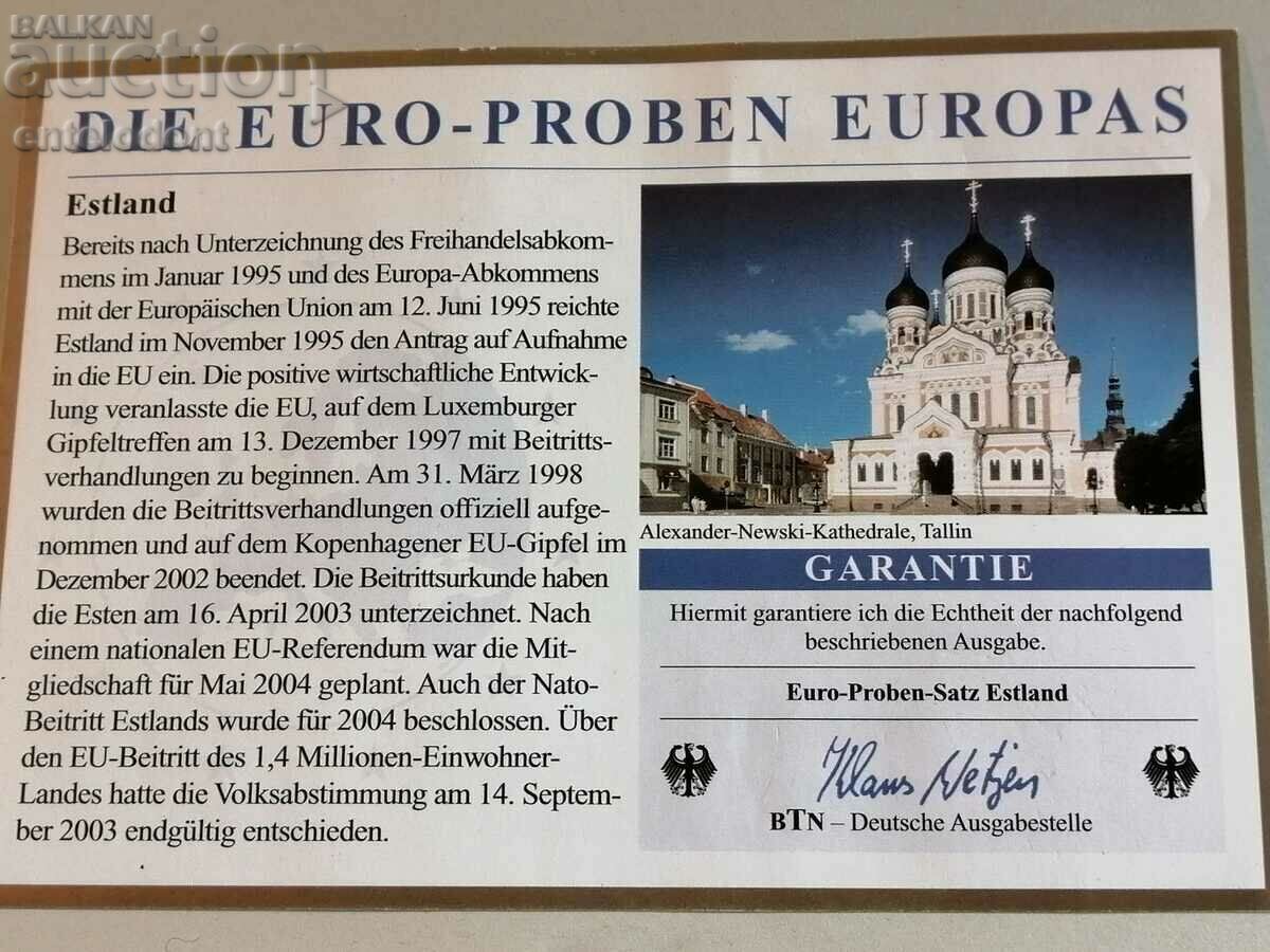 Auction Euro set 2006 Estonia SAMPLE with certificate Auction Euro set 2006 Estonia SAMPLE with certificate