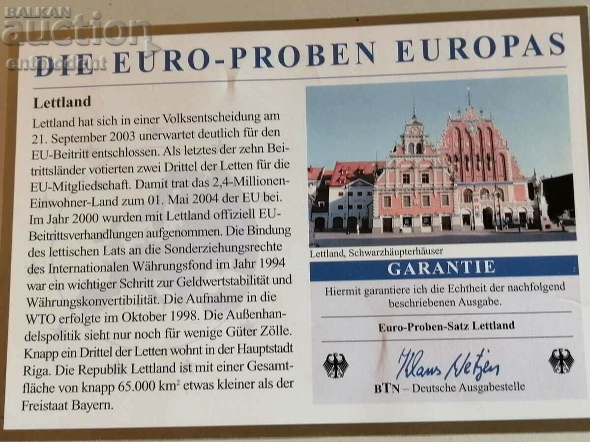 Auction Euro set 2006 Latvia SAMPLE with certificate Auction Euro set 2006 Latvia SAMPLE with certificate