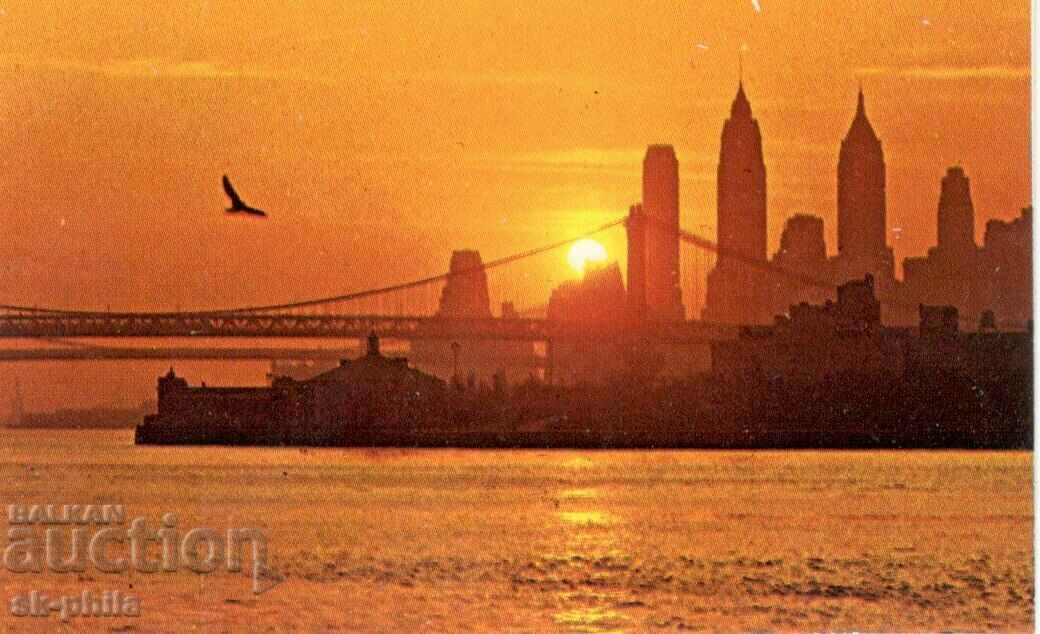 Стара картичка - Ню Йорк, Манхатън - изгрев