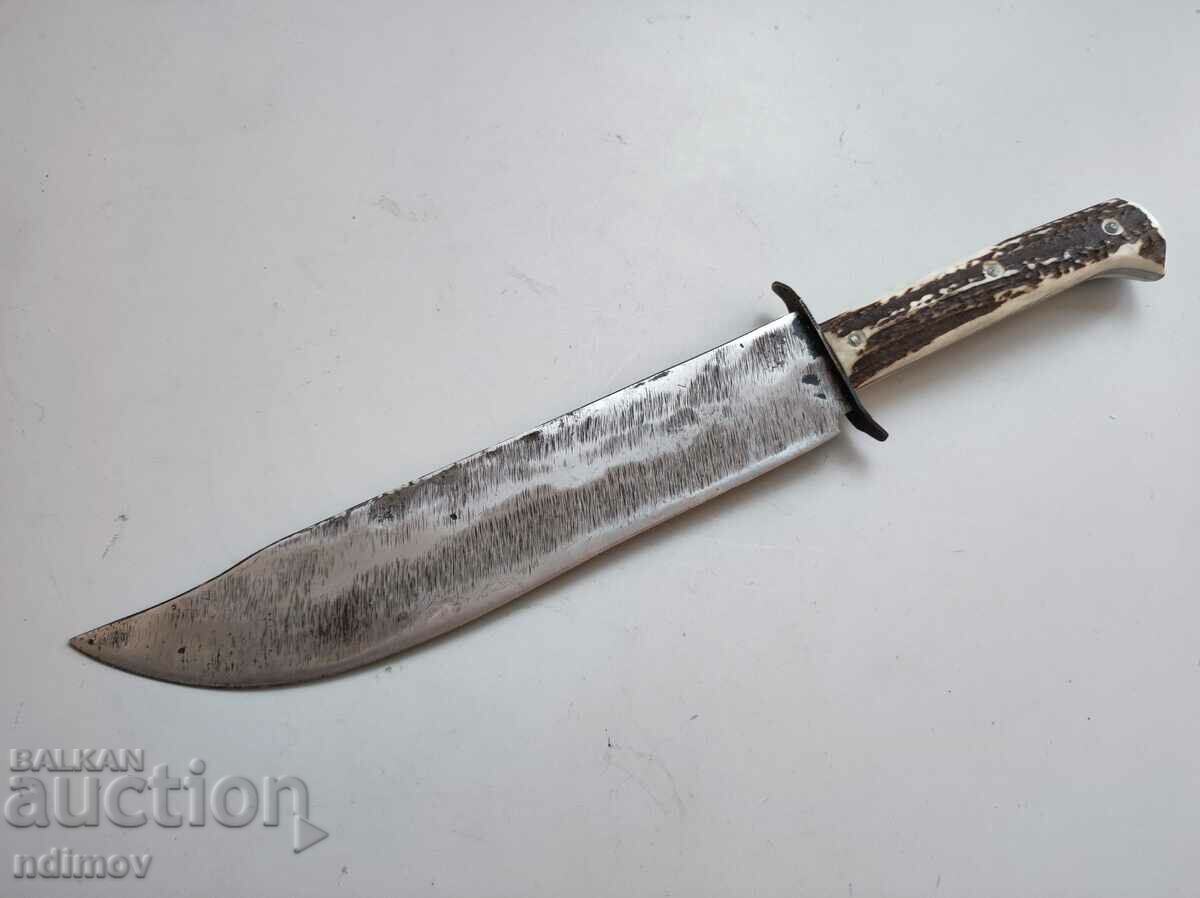 Auction Huge forged knife machete satyr horn Auction Huge forged knife machete satyr horn