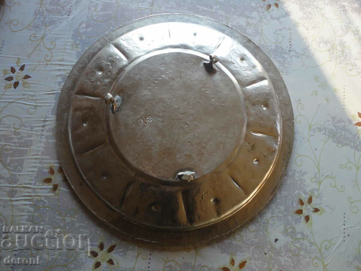 Bronze forged tray blue engraved marked - 5 Bronze forged tray blue engraved marked - 5