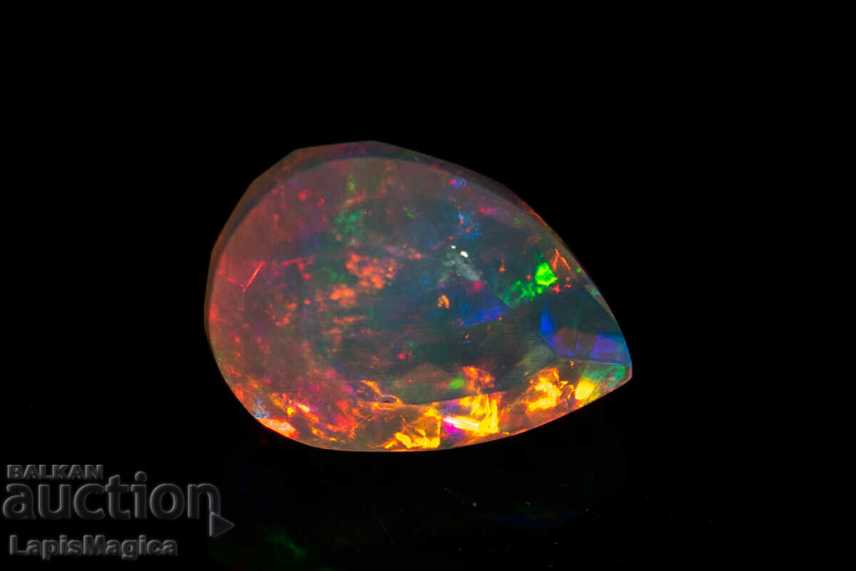 Auction Faceted Ethiopian Opal 0.61ct Teardrop Cut Auction Faceted Ethiopian Opal 0.61ct Teardrop Cut
