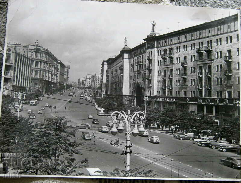 Παλιά φωτογραφία δρόμου Tverskaya της Μόσχας φωτογραφία μεγάλου μεγέθους