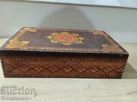 Old large pyrographed box