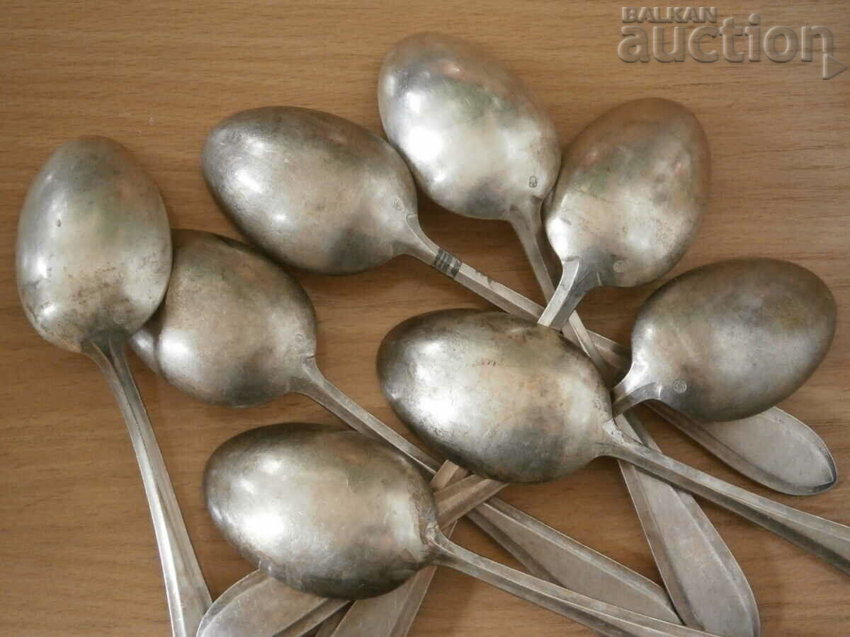 lot SANDRIK A. S. retro vintage linguri placate cu argint gros - 5 lot SANDRIK A. S. retro vintage linguri placate cu argint gros - 5